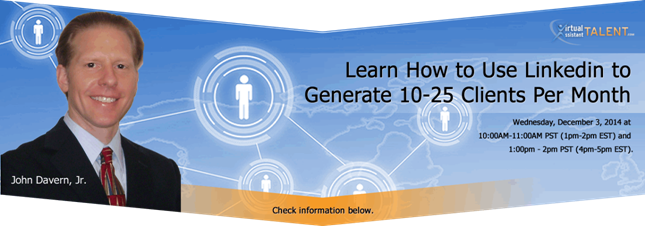 We have a Free Webinar on this topic. Learn How to Use Linkedin to Generate 10-25 New Prospects per Month.