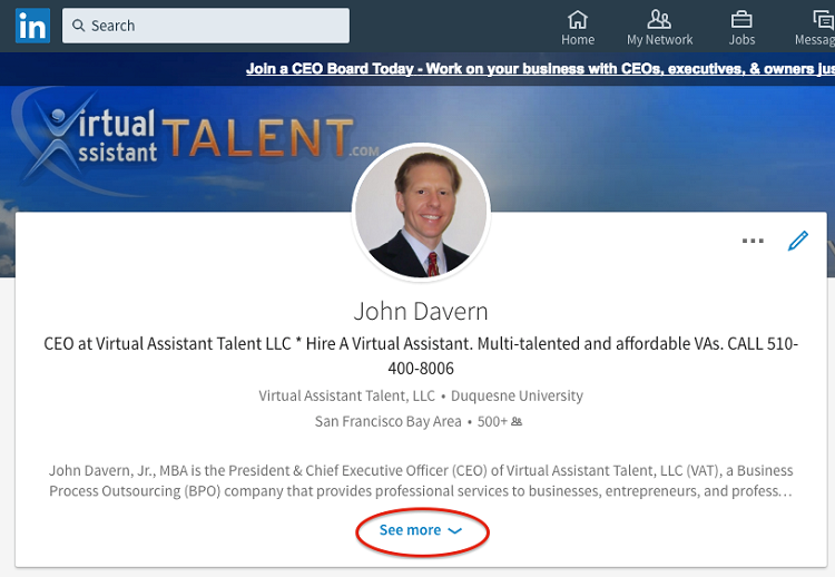 LinkedIn 200-character preview of the description