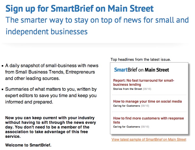 SmartBrief’s page