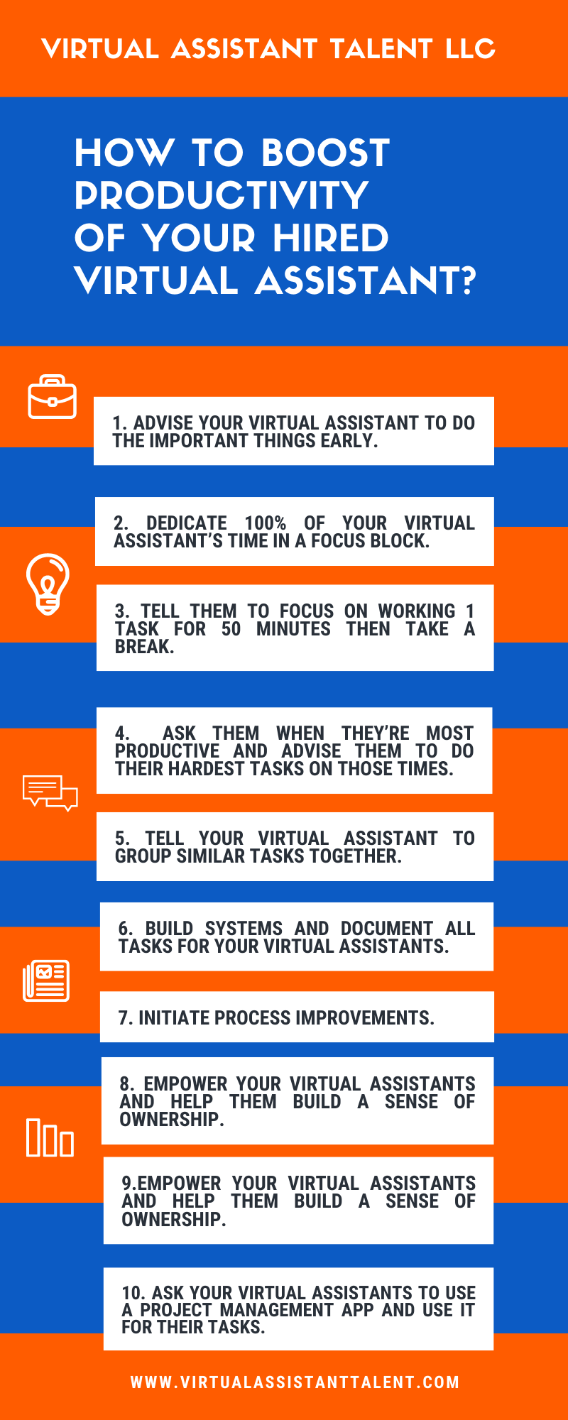 Productivity Hired Virtual Assistant Infographic 